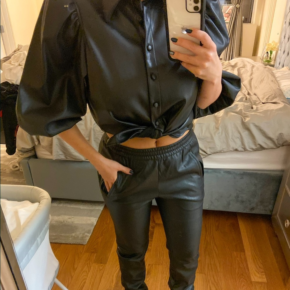 Zara leather top small